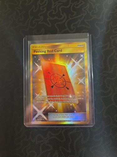 Peeking Red Card 169/156 ✨️ Gold Secret Ultra Rare - Ultra Prism 2018 - NM - Picture 3 of 3