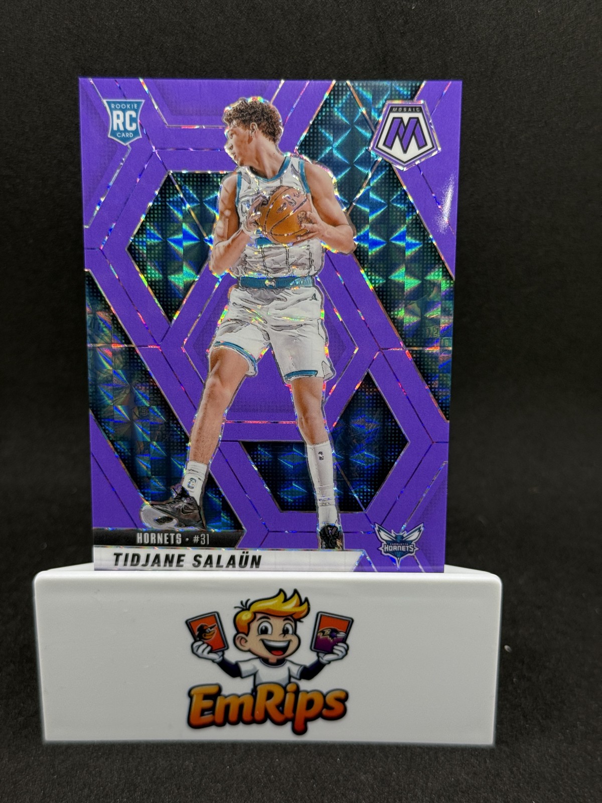 2024-25 Panini Rookies Tidjane Salaun #241 Fluorescent Purple Mosaic Prizm /249