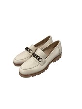 Vionic Emalyn Tumbled Leather Slip-On Loafers Cream Slip on Comfort Casual 7.5