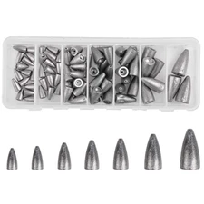Worm Fishing Sinker Weights Kit Assortment Size Tackle Box, Bass Saltwater Set