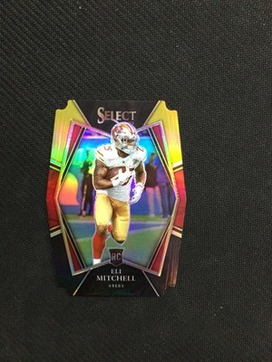 2021 Panini Select #192 Eli Mitchell Black and Gold Prizm Die Cut 49ers