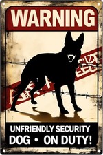 Funny No Trespassing Dog Tin Metal Signs Warning Signs Unfriendly Security Dog