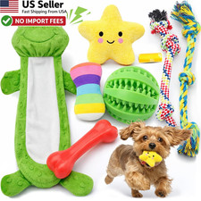 8 Pack Puppy Toys for Small Dogs Teething Chew Toy Squeaky Plush Rope FROM USA