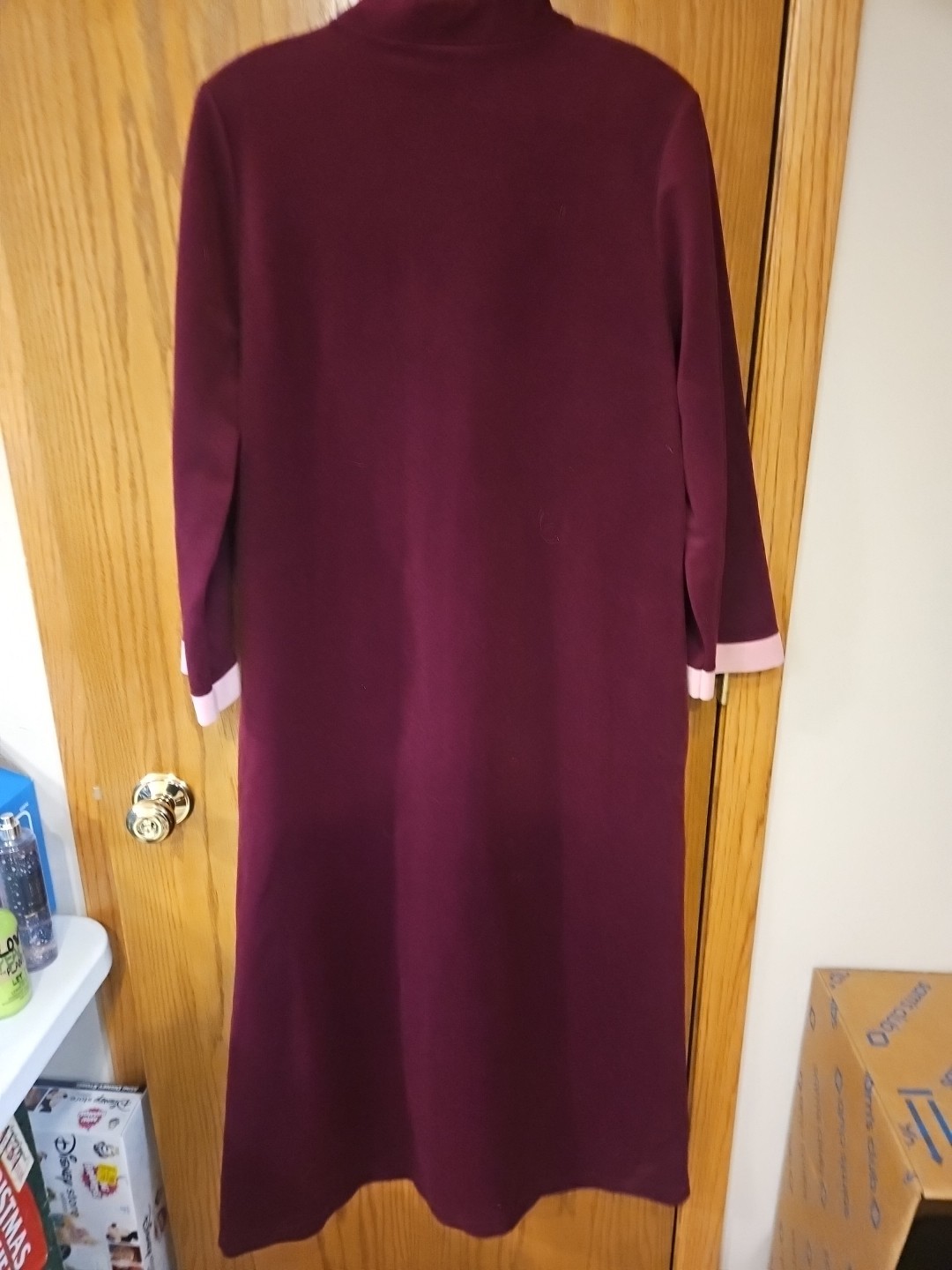 Vintage JCPenney Loungewear Robe M L Velour Zip U… - image 3