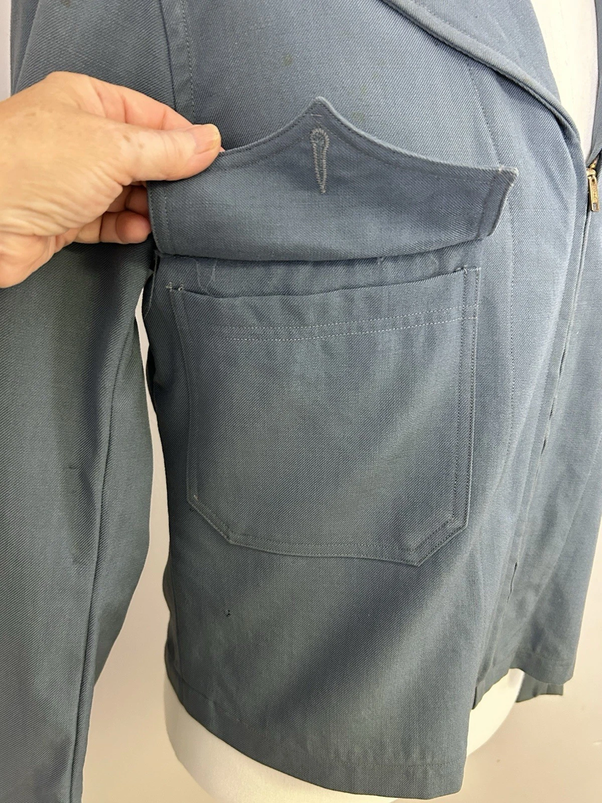Vintage 50s Mens Taxi Bus Driver Uniform Jacket Workwear Zip Front Maier-Lavaty - product detail image 10