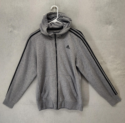 Adidas Hoodie Jacket Mens Medium Sport Essentials ClimaLite Three Stripes Zip Up