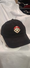 super mario bros strapback black baseball patch hat