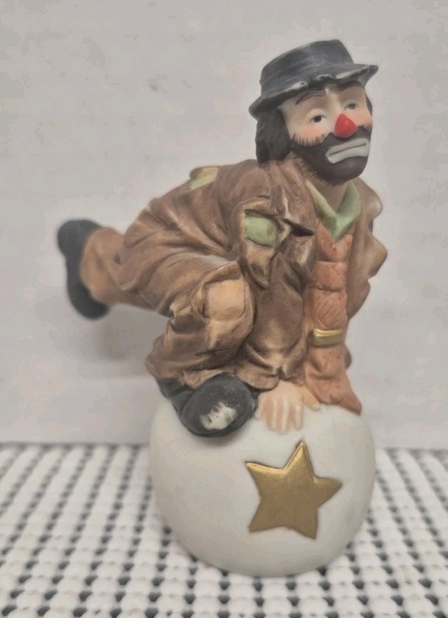 Vintage Emmett Kelly Jr Flambro Miniatures Collection- Clown Balancing on a Ball