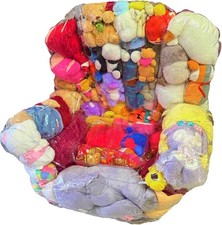 Clear Stuffed Animal Bean Bag Chair Cover for Kids, 35.4x23.6x31.5 in