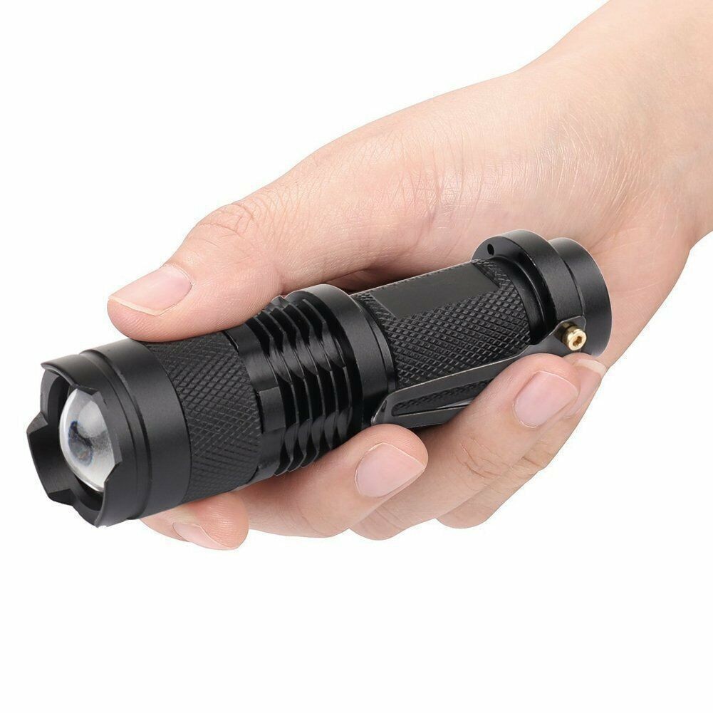 Pocket Flashlight LED Tactical Military Grade Torch Small Bright Light 1AA Batt