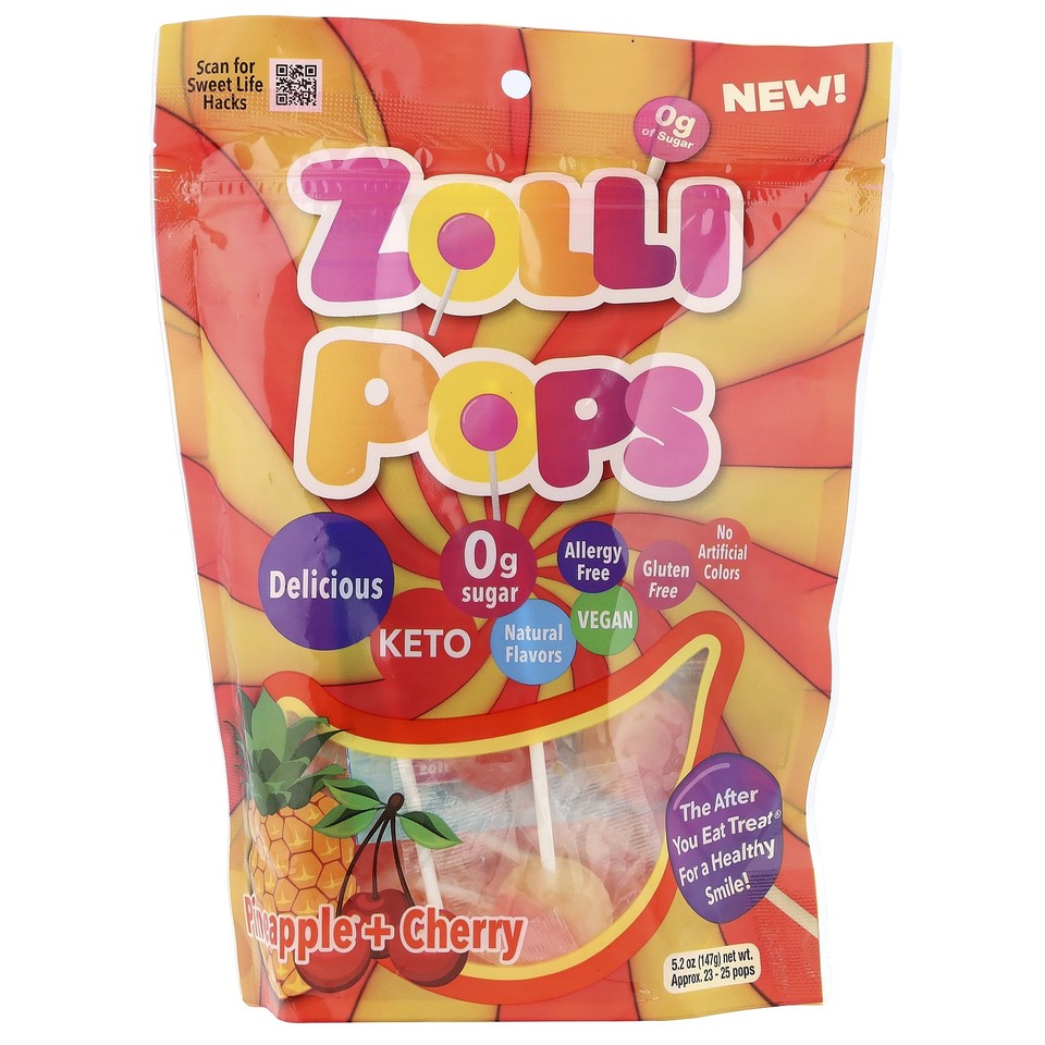 The Clean Teeth Pops, Cherry + Pineapple, Approx. 23-25 Pops, 5.2 oz (147 g)