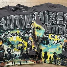 Mixed Emotion Grey UFO Washed Distressed Long Sleeve Shirt Size S-XL