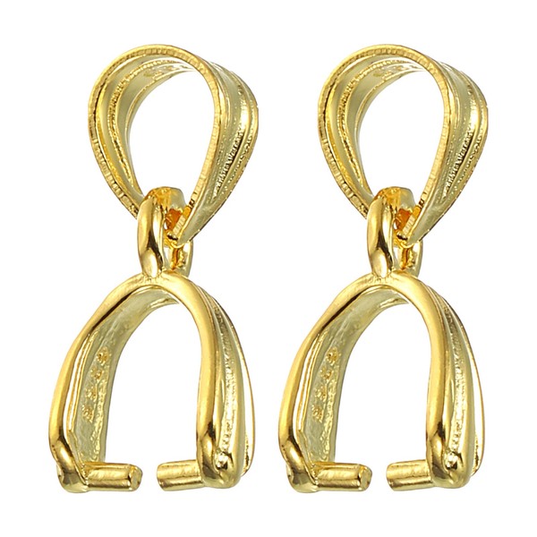 2 StüCk 925 Sterling Silber KlemmöSe, 13Mm ÖSenverschluss Verbinder, Gold-image