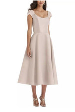 Alfred Sung Womens Party Dress 6 D798 Pink Satin Midi Wedding Cocktail NWT