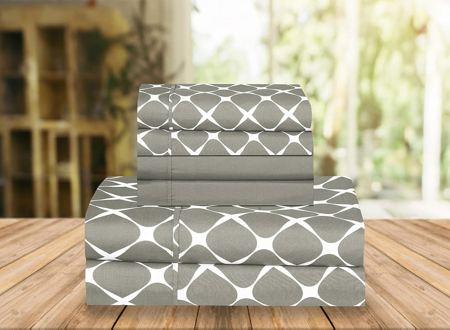 Luxury Bloomingdale Pattern Soft Bed Sheets 1500 Thread Count Hotel Quality Microfiber