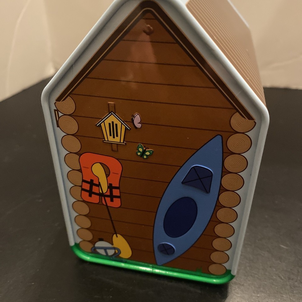 Girl Scout Camp Cabin Cookie Tin 2021 5"x5.25" Trophy Nut Scout