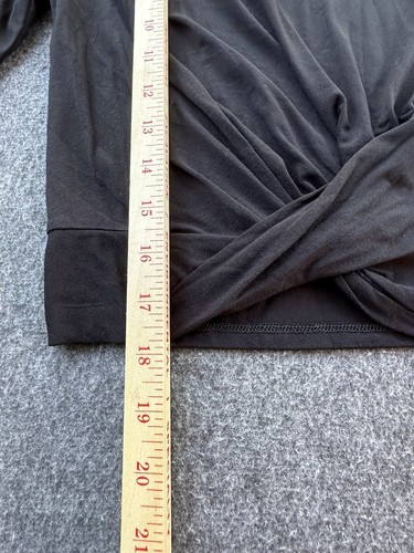Sanctuary Shirt Women's Small Black Front Twist Cropped Long Sleeve Soft New - Picture 5 of 9