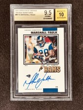 Marshall Faulk autograph Rams 2001 Upper Deck Vintage card BGS graded 9.5 BAS 10