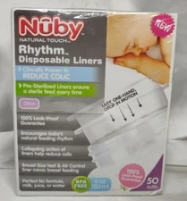 Nuby Rhythm Disposable Bottle Liners~BPA-FREE~6oz~50 Refills~NEW 