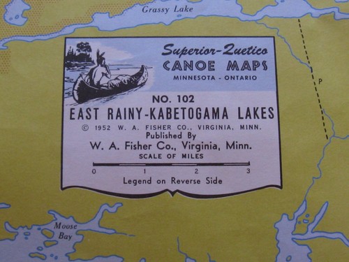 Vintage Fisher Co Superior Quetico Original Canoe Maps 1952 - Picture 4 of 9