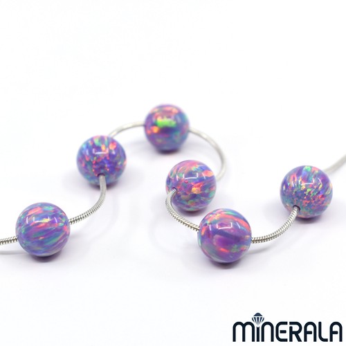 LABORATORIO SINTETICO VIOLA CREA PERLINE ROTONDE OPALE COMPLETAMENTE FORATE 2mm-8mm WP0276D - Foto 6 di 14