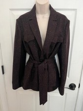 NWT 575 RAG  BONE Burgundy  Black Vera Jacket Blazer, Size 10