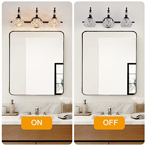 Vintage Bathroom Vanity Light Fixture 3 Lights Bathroom Lighting ...