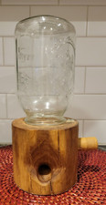 RARE Vintage Unique Handmade "Real Tree Trunk" Ball Mason Jar Candy Dispenser