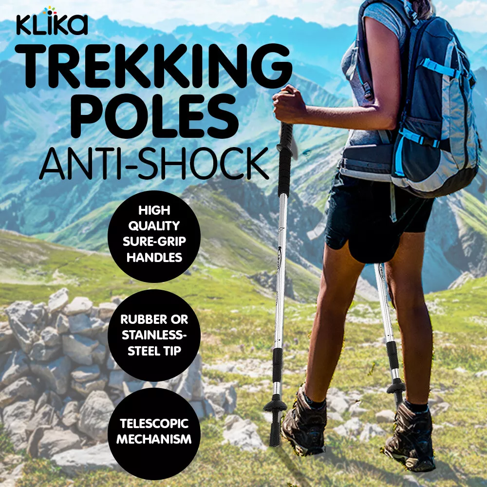HIKING STICKS ANTI SHOCK WALKING TREKKING POLES ADJUSTABLE