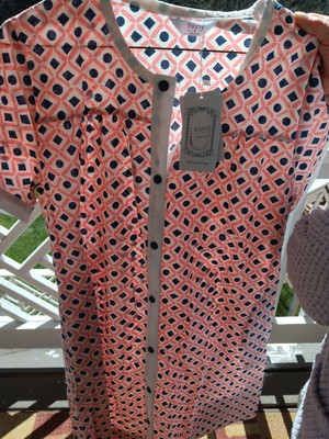 Yozly Sz M pink Blue  coverup popover tunic  Sleepware Or Swim House Coat