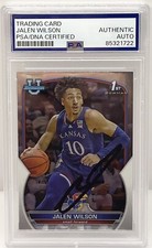 Jalen Wilson Signed Auto 2023-24 Bowman U Rookie Card Kansas PSA/DNA Slabbed
