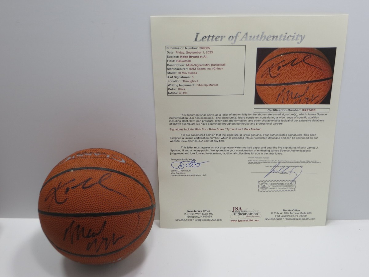 KOBE BRYANT Rick Fox BShaw Ty Lue Madsen LA LAKERS SIGNED MINI