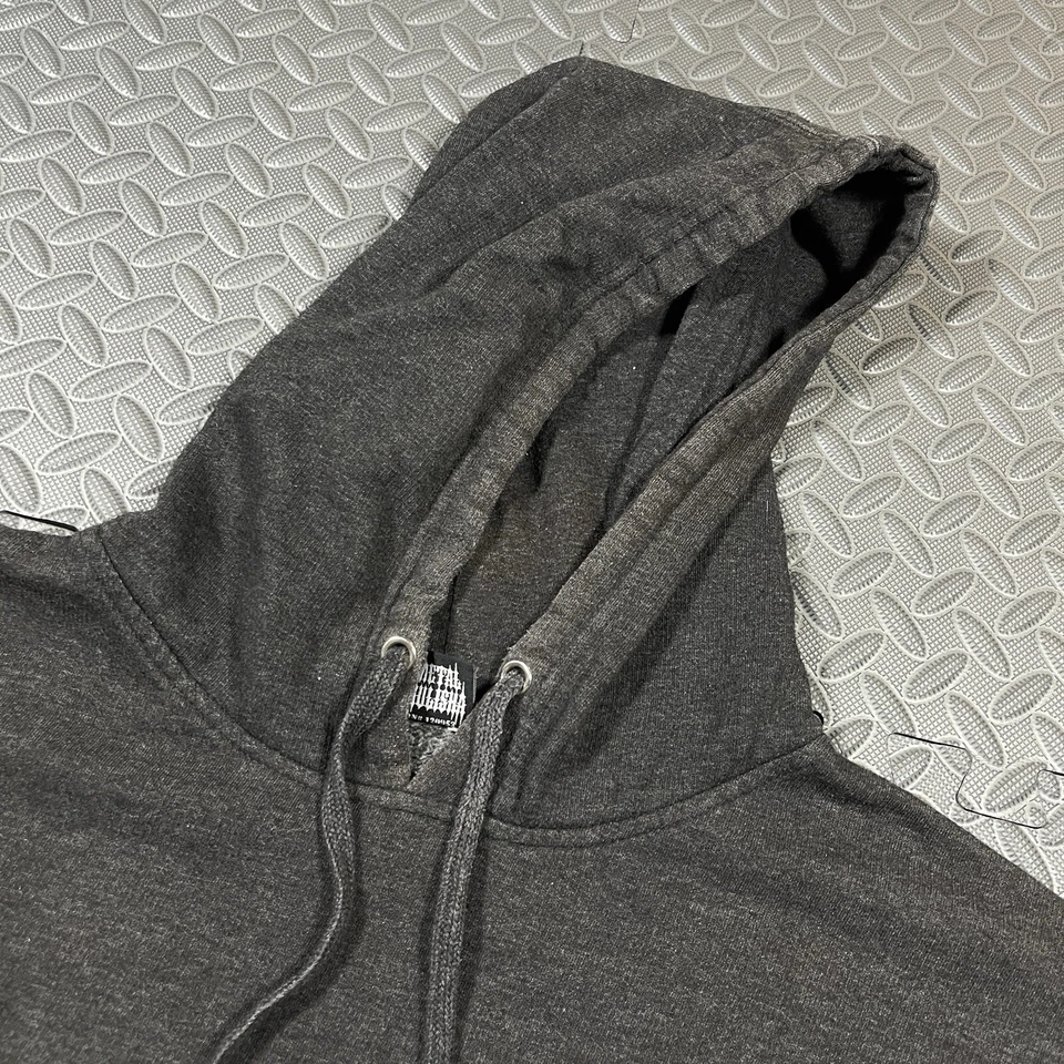 Metal Mulisha Faded Gray Pullover Blank Hoodie Grunge Y2K Skater Large - Image 2 of 4