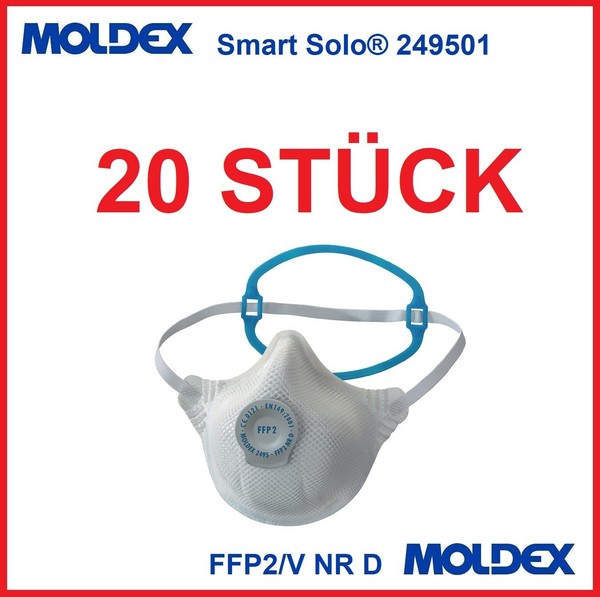 20 StÜCk Moldex Halbmaske Smart Solo® 249501 FFP2/V Nr D Atemschutzmaske-image