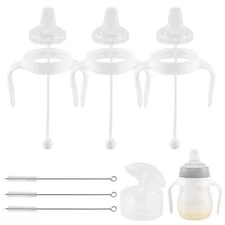 Sippy Cup Conversion Kit for Mam Bottles Spill-Proof Transition Kit with Sili...