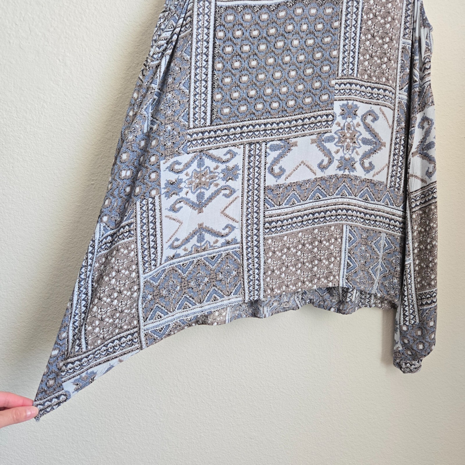 Mystree Moroccan Patchwork Pattern Shark-bite Hem… - image 2