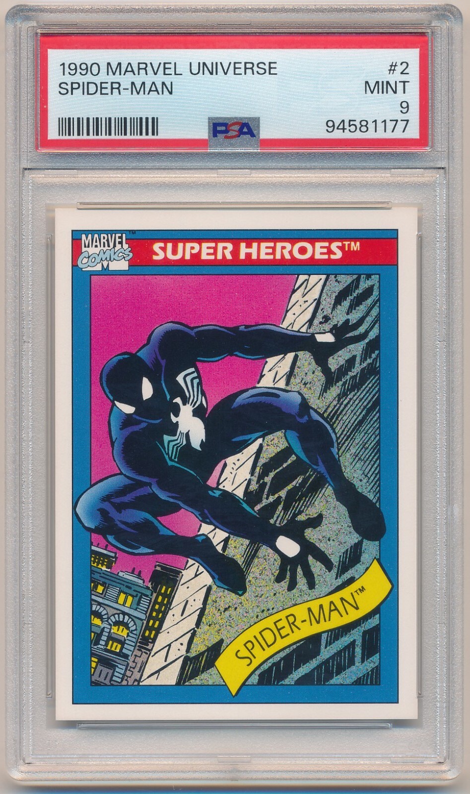 1990 Impel Marvel Universe Spider-Man #2 PSA 9 MINT H1F6 SM1