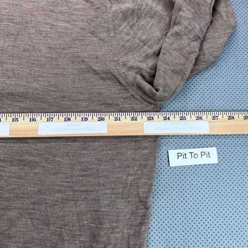 Pull polo homme Johnston & Murphy XL marron manches longues laine mérinos fabriqué en Italie - Photo 12/17