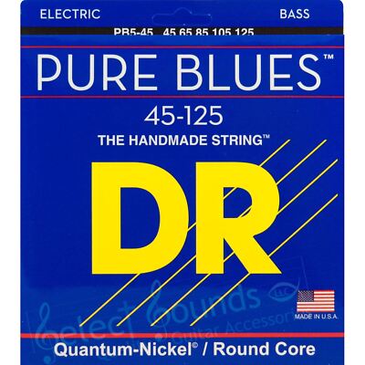DR Strings PB5-45 Pure Blues 5-String Medium 45-125 Bass Guitar Strings