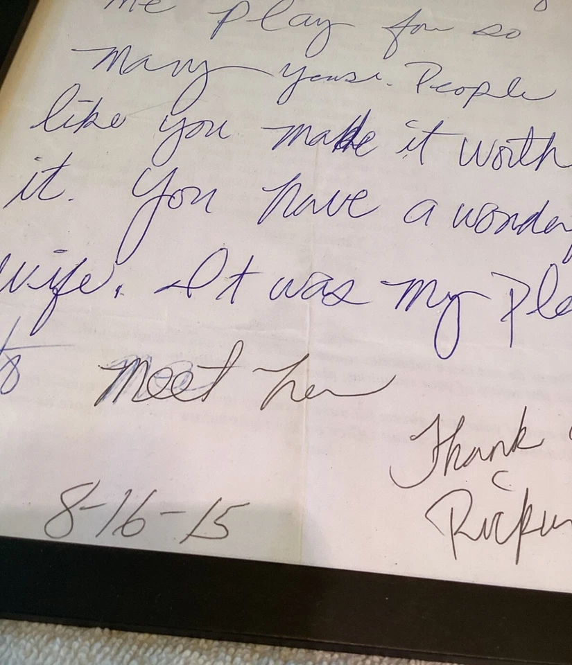 Carta Auténtica FIRMADA POR RICKEY HENDERSON YANKEES HOF a: Marido sobre Esposa 8-15 Foto 2 de 4