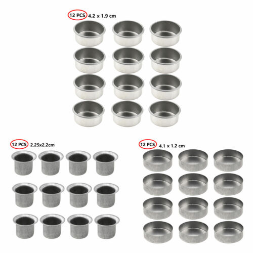 12Pcs Small Candle Holder Cups Tea Light Case Wax Candle Making Container Trays - Picture 1 of 34