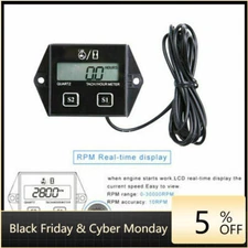 Digital Hour Meter/Tachometer for Marine Spark Mower Engine Motor