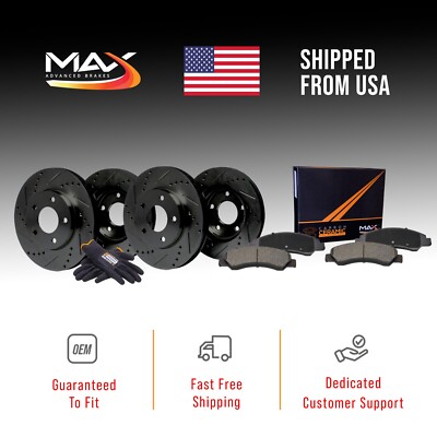 Front & Rear Drilled Brake Rotors + Pads for Chevy Blazer S10 GMC Jimmy