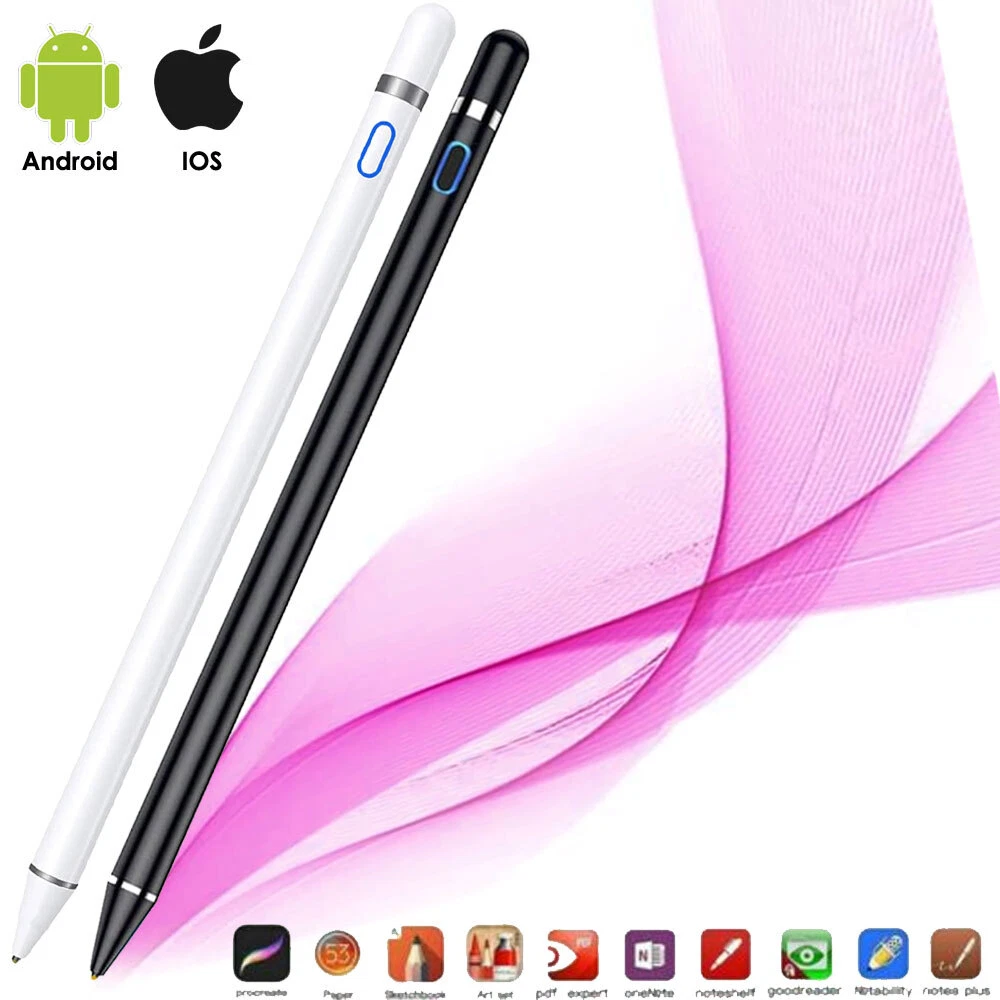 Active Stylus Digital Pen for Touch Screens, Rechargeable 1.5mm Fine Point  Stylus Smart Pencil Compatible with iPhone/iPad Pro/Mini/Air/Android and