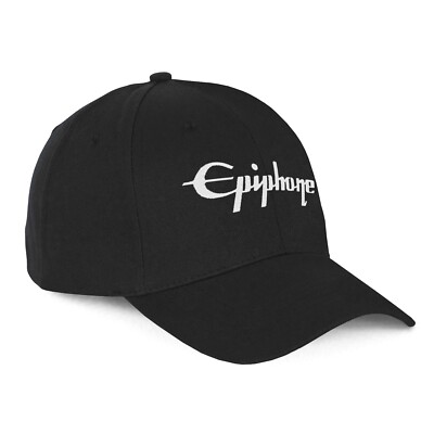EPIPHONE neu schwarz schwer gebürstete Baumwolle Baseballkappe Väter Mütze bestickt