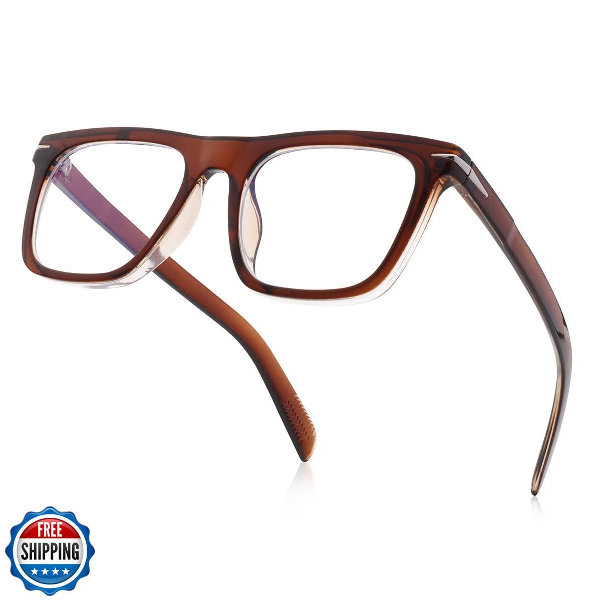 Gleyemor Blue Light Glasses for Men Women Trendy Square Frame Blue Light Bloc-image