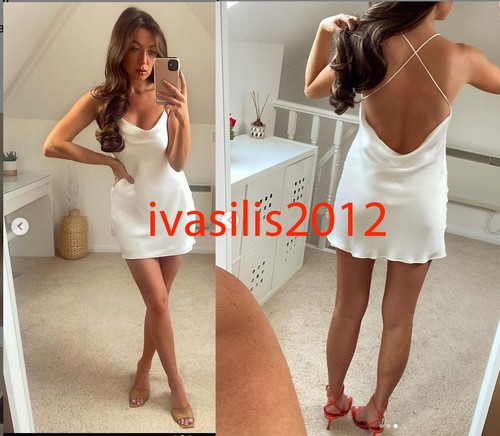 NUOVA Donna Zara Abito Corto di Raso Sandali Con Cappuccio-Collo Bianco  XS-XXL 3280/338 | eBay