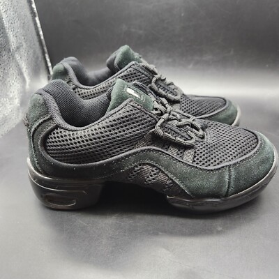 Revolution DanceWear BLACK Hip-Hop Sneakers Leather Mesh Size 4.5 AD Med #991