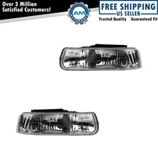 Headlight Assembly Set Driver Passenger Side Fits 99-06 Chevrolet Gm2505103