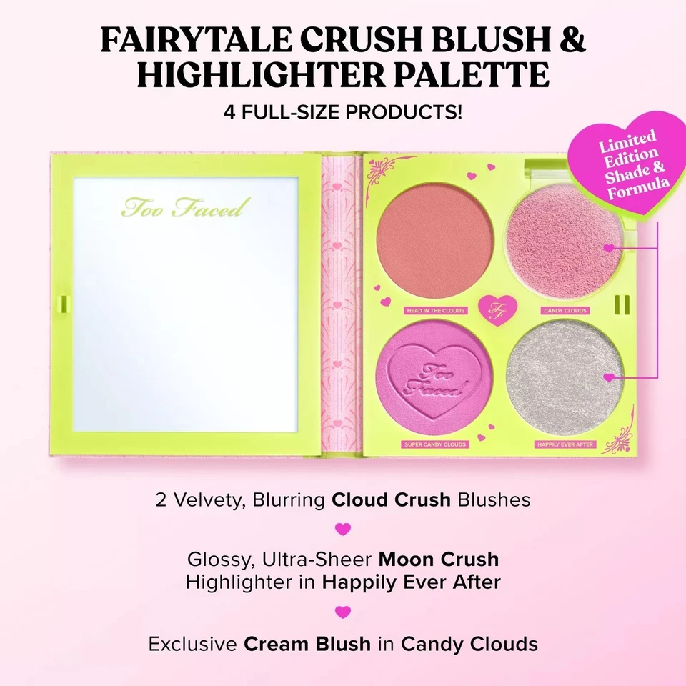 NEW! Too Faced - Fairytale Crush - Blush & Highlighter Makeup Palette - Image 3 of 4